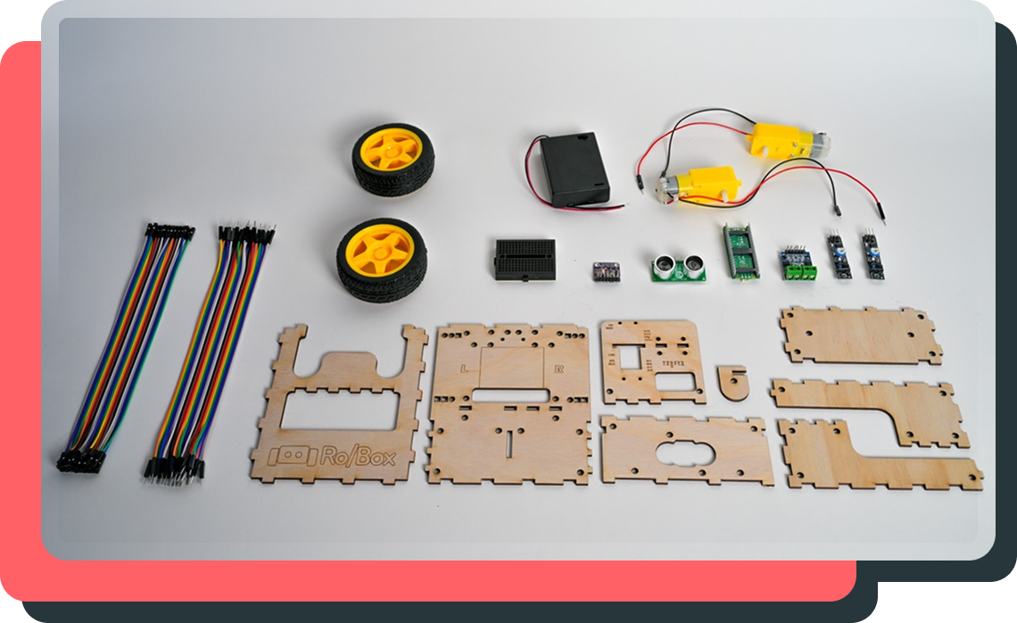 The components of the Ro/Box kit displayed on a white background